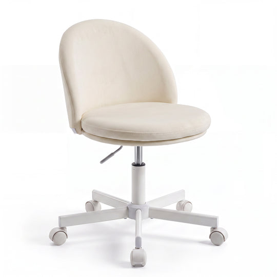 Adjustable Height Ergonomic Makeup Chair with Lumbar Support for Home Office