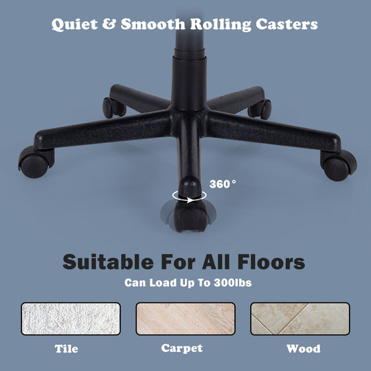 Adjustable Height Ergonomic Home Office Chair with Lumbar Support and 90°-115° Rocking