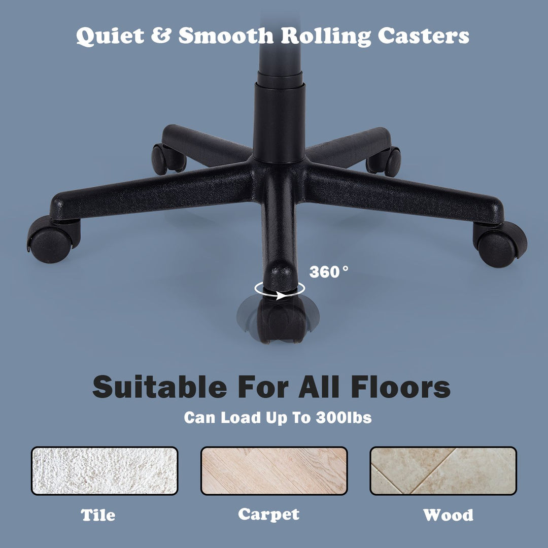 Adjustable Height Ergonomic Home Office Chair with Lumbar Support and 90°-115° Rocking