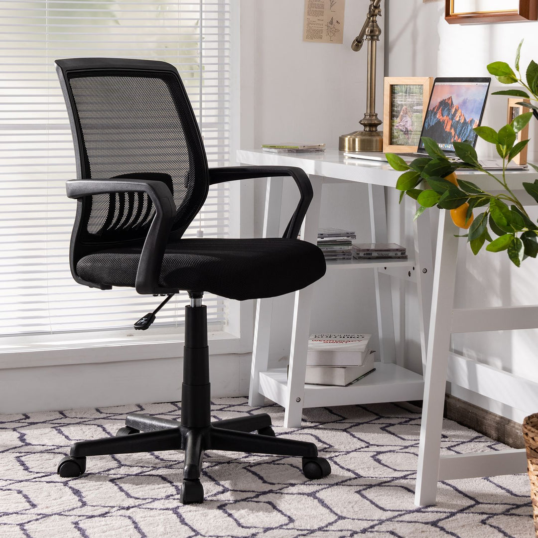 Adjustable Height Ergonomic Home Office Chair with Lumbar Support and 90°-115° Rocking