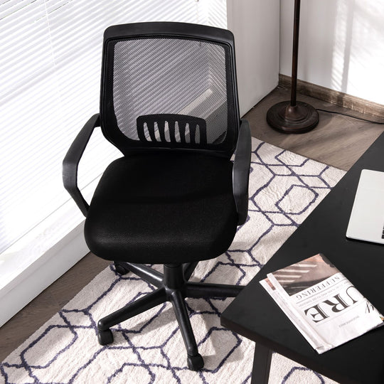Adjustable Height Ergonomic Home Office Chair with Lumbar Support and 90°-115° Rocking