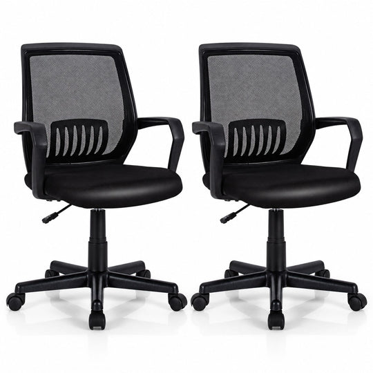 Adjustable Height Ergonomic Home Office Chair with Lumbar Support and 90°-115° Rocking