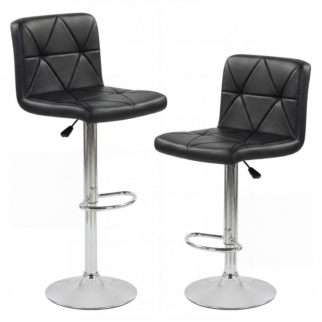 Adjustable Swivel Barstools Set of 2 with Back and Footrest