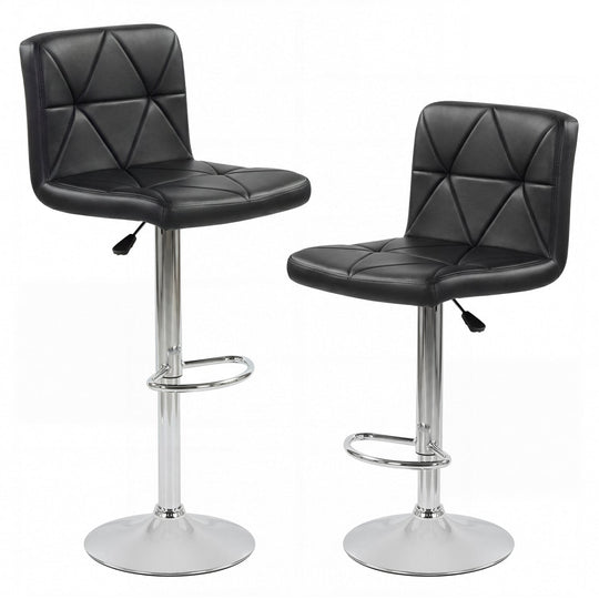 Adjustable Swivel Barstools Set of 2 with Back and Footrest