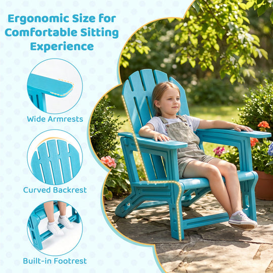 Kids Adirondack Chair All-Weather HDPE Outdoor Seating