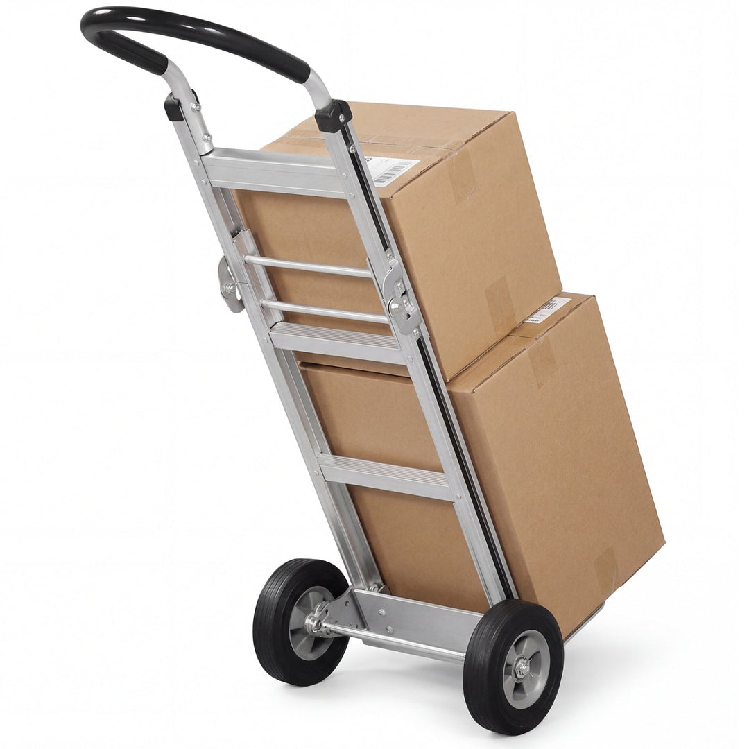 Aluminum Dolly Cart with 2 Rubber Wheels and Ergonomic Handle