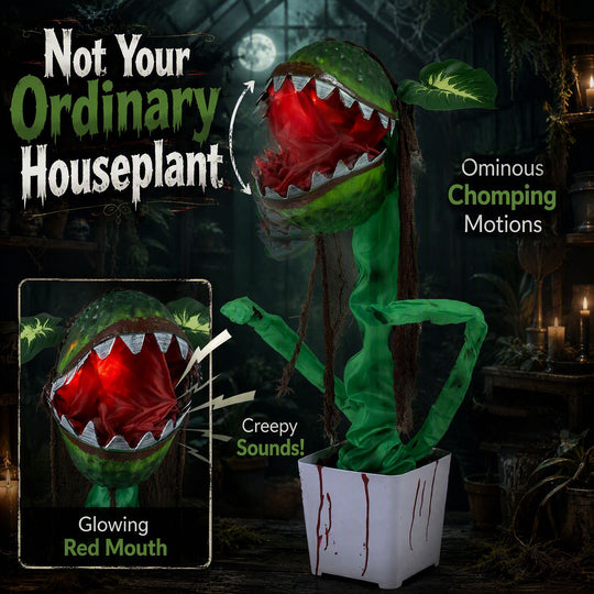 Animated Halloween Man-Eater Plant Prop