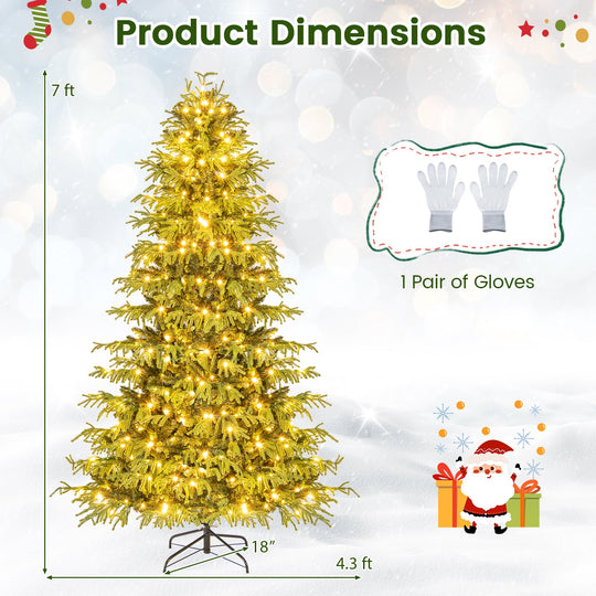 Artificial Christmas Tree with LED Lights and PVC Mixed Branch Tips