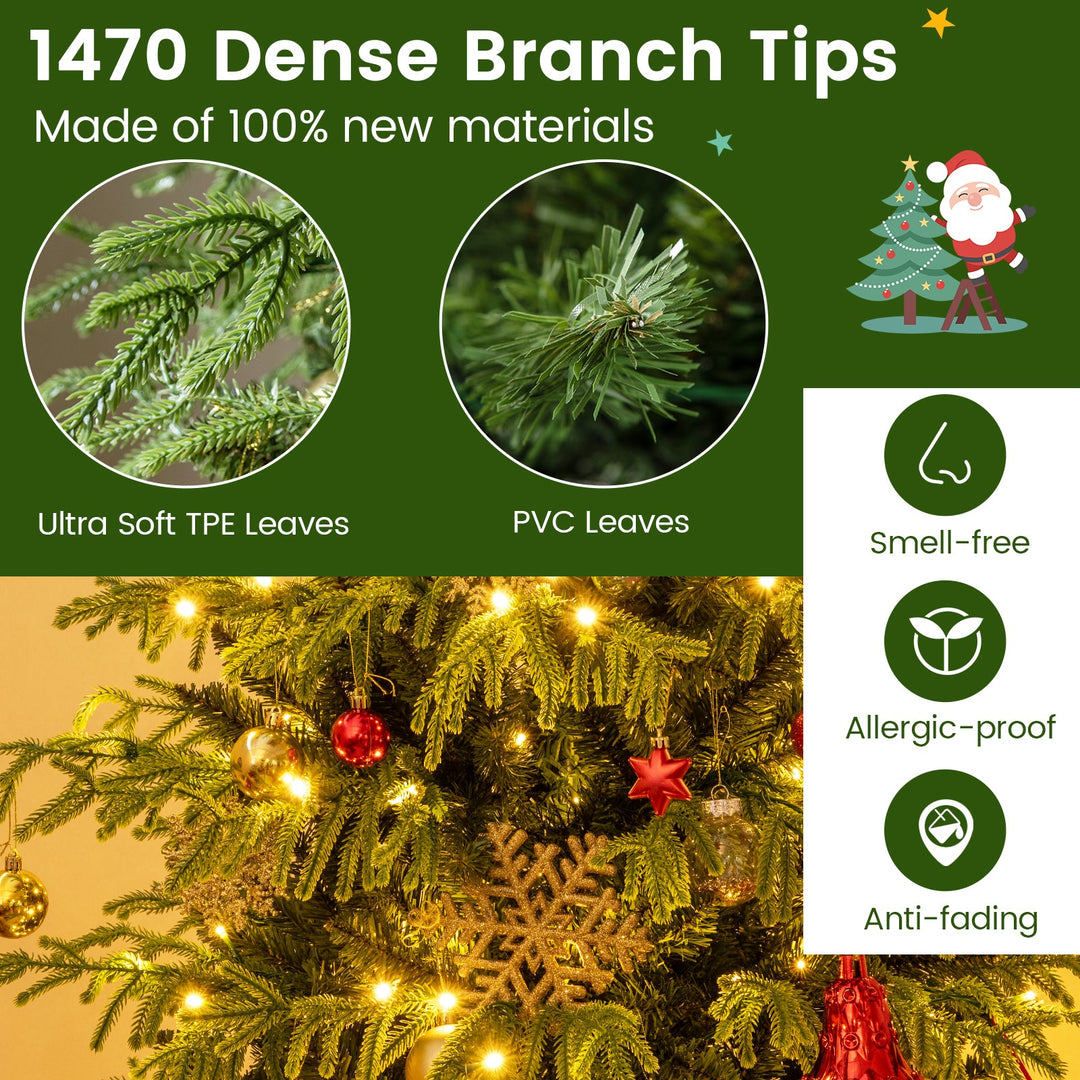 Artificial Christmas Tree with LED Lights and PVC Mixed Branch Tips