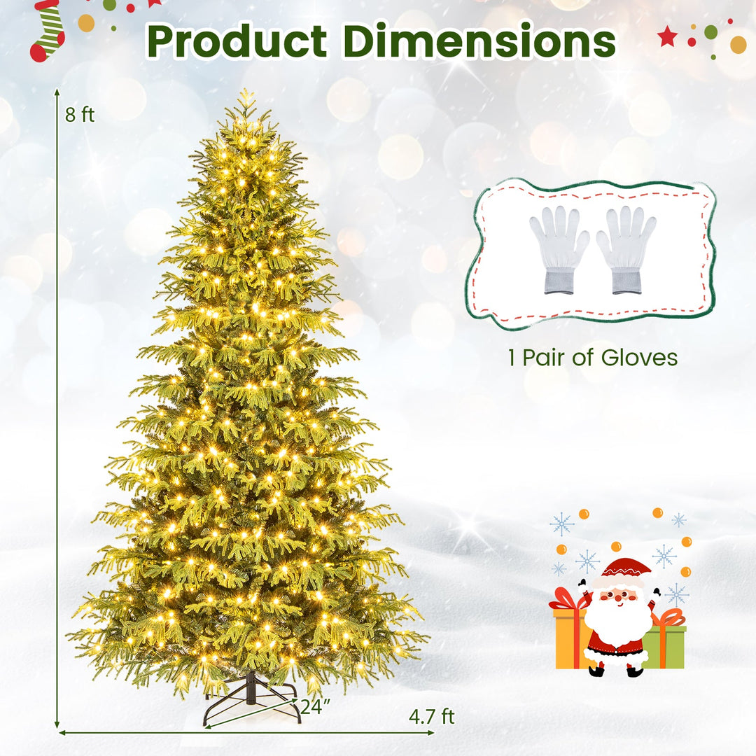 Artificial Christmas Tree with LED Lights and PVC Mixed Branch Tips