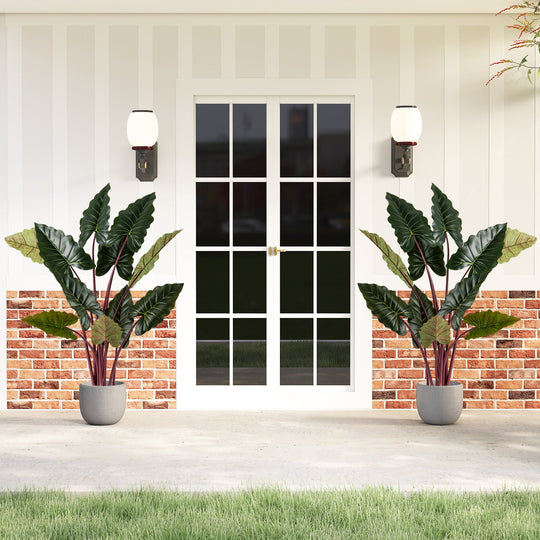 Artificial Rainbow Taro Tree 63" Tall with 11 Faux Leaves
