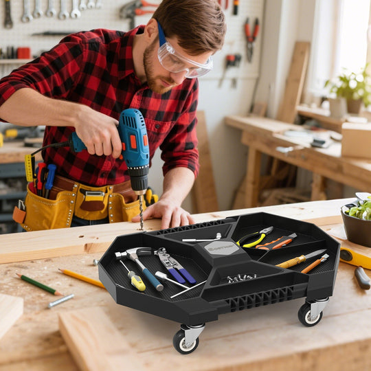 Automotive Rolling Tool Creeper with 4 Swivel Casters and 30 lbs Weight Capacity-Black