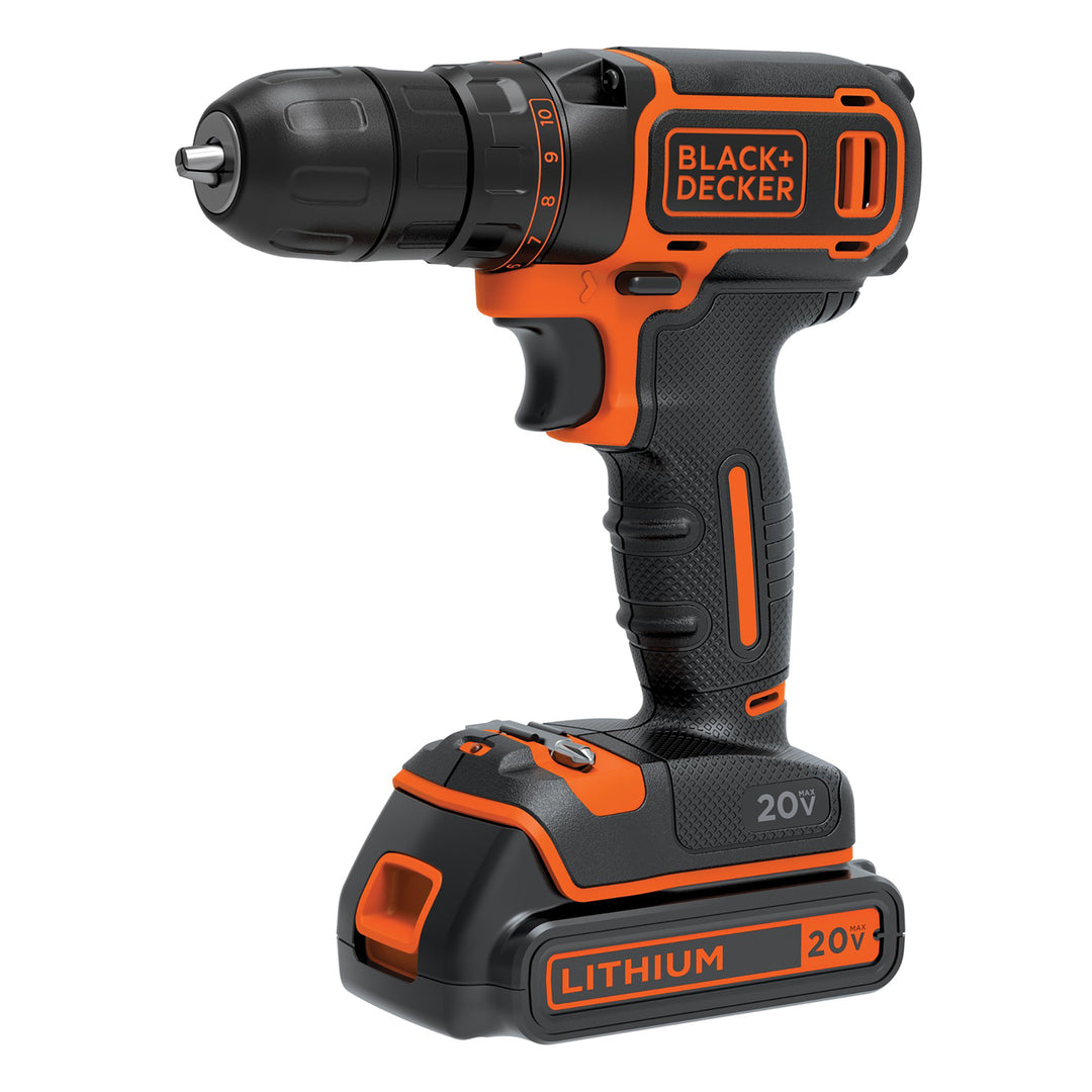 BLACK+DECKER 20V MAX Cordless 3/8 In. Drill/Driver with Battery and Charger
