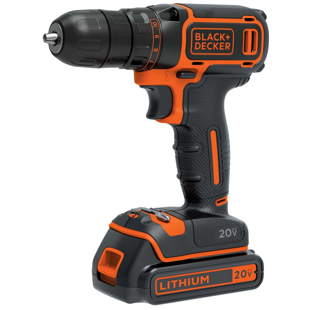 BLACK+DECKER 20V MAX Cordless 3/8 In. Drill/Driver with Battery and Charger - view 2