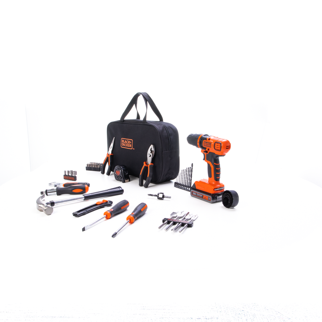 BLACK+DECKER 20V MAX Cordless Drill/Driver with 68-Piece Project Kit and Bag - view 8