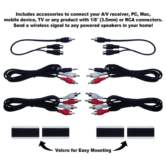 BIC America 4-Channel 2.4 GHz Wireless Audio Transmitter & Receiver Kit for Subwoofers & Speakers - view 4