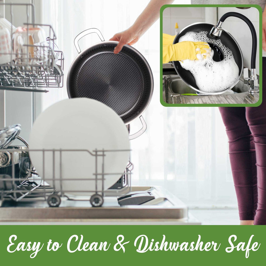 Brentwood 5 Qt. 3-Ply Hybrid Nonstick Stainless Steel Dutch Oven with Glass Lid - view 7