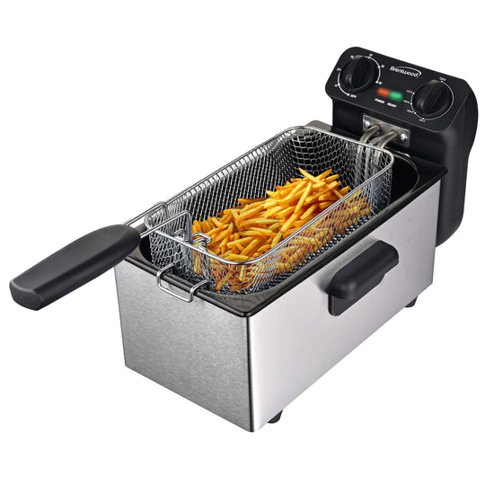 Brentwood 12-Cup 1,500W Stainless Steel Electric Deep Fryer with Timer