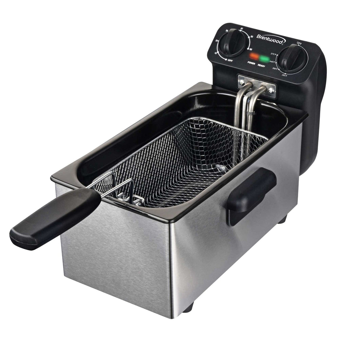 Brentwood 12-Cup 1,500W Stainless Steel Electric Deep Fryer with Timer - view 2