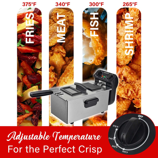 Brentwood 12-Cup 1,500W Stainless Steel Electric Deep Fryer with Timer - view 6