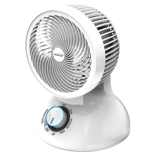 Brentwood 6 In. 3-Speed Oscillating Desktop Air Circulator Fan, White
