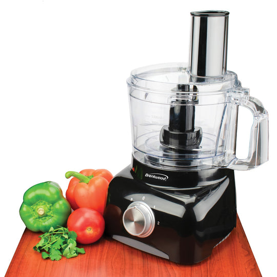 Brentwood 8-Cup Food Processor with Spiralizer & Julienne Discs, 2-Speed + Pulse, Black - view 2