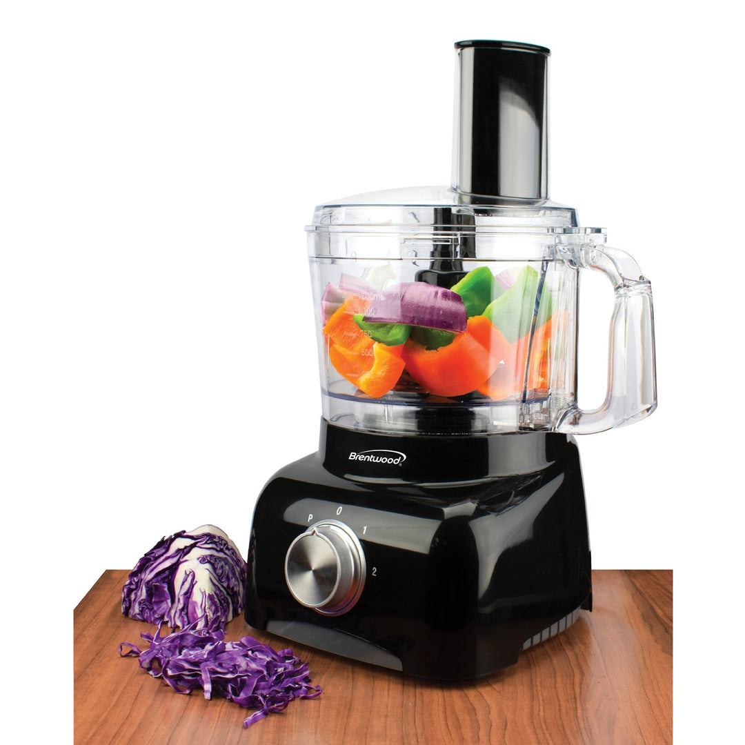 Brentwood 8-Cup Food Processor with Spiralizer & Julienne Discs, 2-Speed + Pulse, Black - view 3