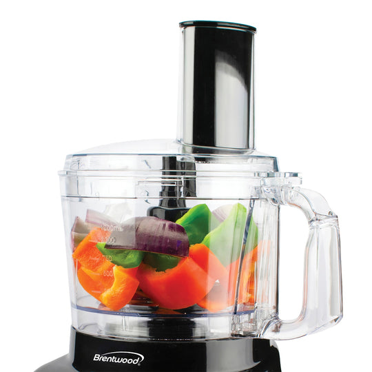 Brentwood 8-Cup Food Processor with Spiralizer & Julienne Discs, 2-Speed + Pulse, Black - view 5