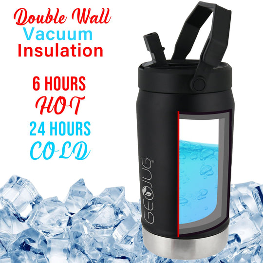 Brentwood Geojug 40 Oz. Vacuum-Insulated Stainless Steel Water Jug, Black - view 3