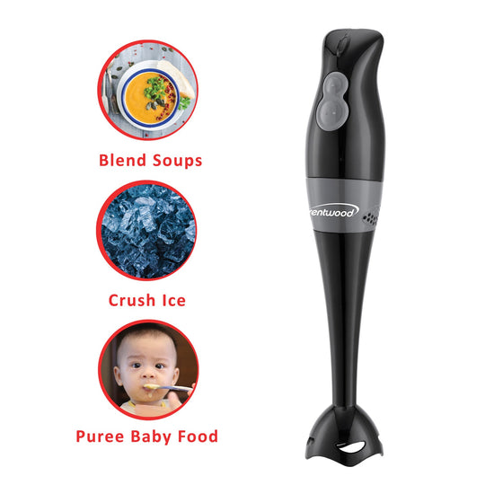 Brentwood 2-Speed Immersion Hand Blender with Chopper Bowl & Balloon Whisk, Black - view 3