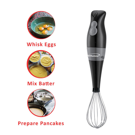Brentwood 2-Speed Immersion Hand Blender with Chopper Bowl & Balloon Whisk, Black - view 5