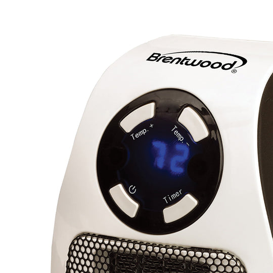 Brentwood 350W Plug-In Wall Outlet Ceramic Space Heater with Digital Thermostat & 12-Hr Timer - view 4