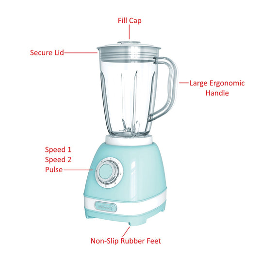 Brentwood 50 Oz. 2-Speed 550W Retro Blender, Blue - view 3