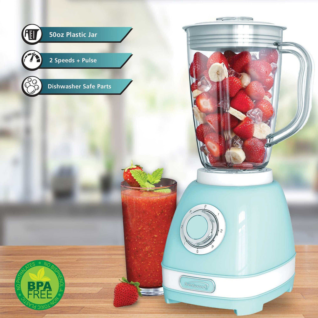 Brentwood 50 Oz. 2-Speed 550W Retro Blender, Blue - view 5