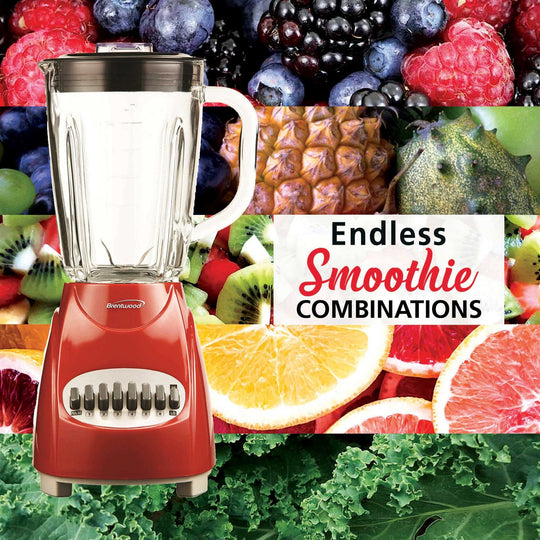 Brentwood 42 Oz. 12-Speed 350W Blender with Glass Jar - Red - view 4