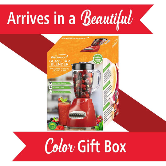 Brentwood 42 Oz. 12-Speed 350W Blender with Glass Jar - Red - view 8