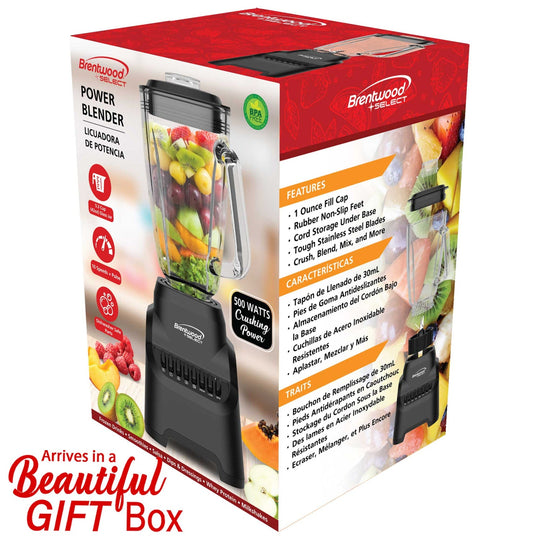 Brentwood Select 5.3-Cup 500W 10-Speed Glass Jar Blender, Black - view 8