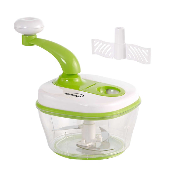 Brentwood Manual Food Processor with 8-Cup Container and Paddle Mixer, Green - view 2
