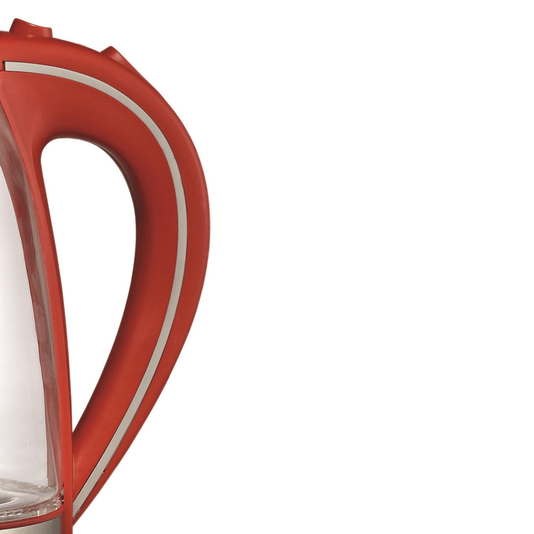 Brentwood 7-Cup 1,100W Cordless Glass Electric Kettle, Red - view 3