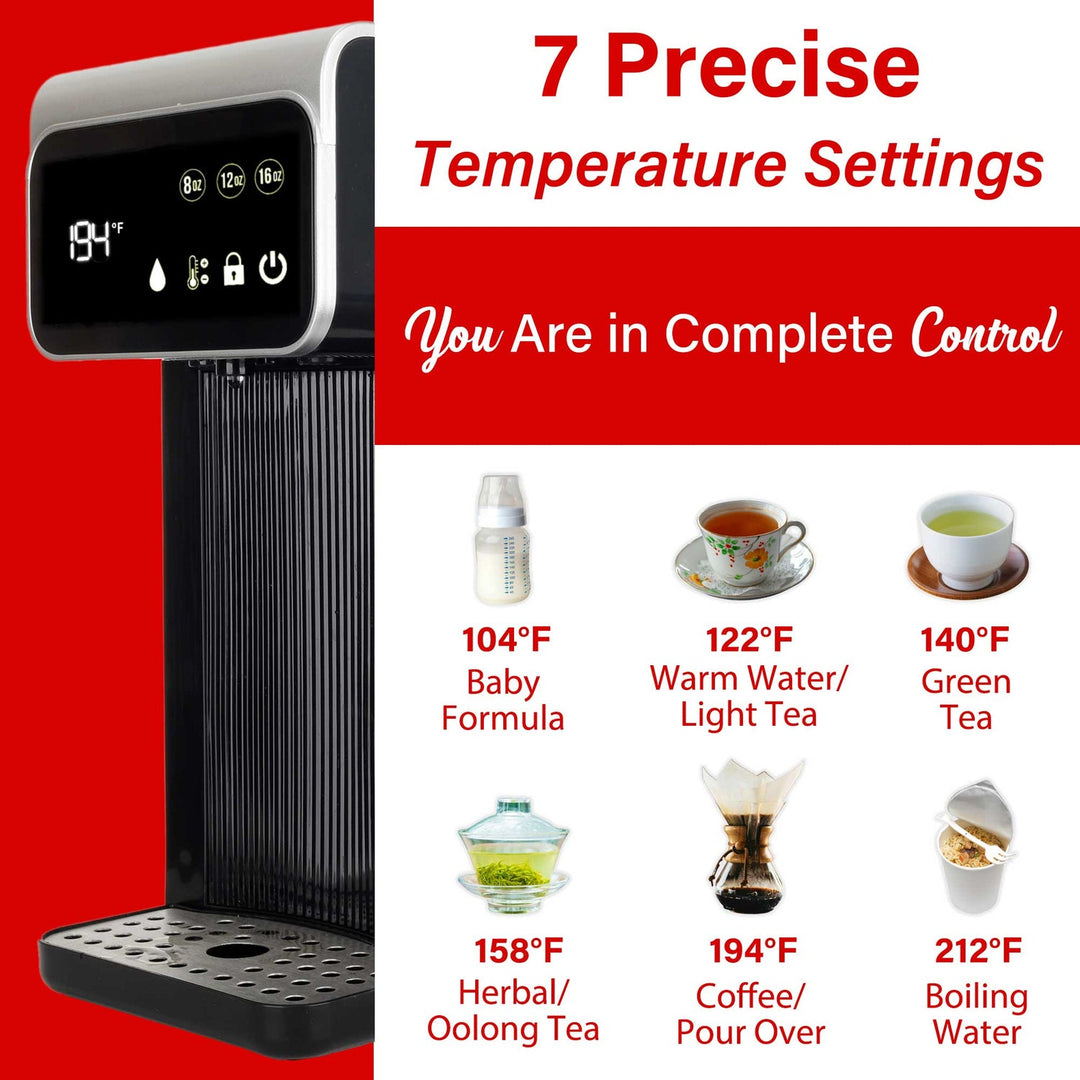 Brentwood 2.7 Qt. 1,800W Digital Instant Hot Water Dispenser, Black - view 5