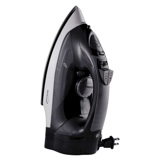 Brentwood 1,200W Nonstick Steam Iron with Retractable Cord - Black