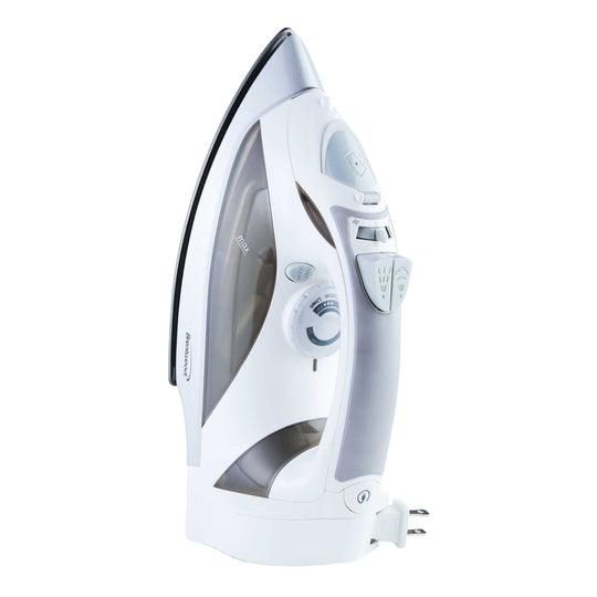 Brentwood 1,200W Nonstick Steam Iron with Retractable Cord - White