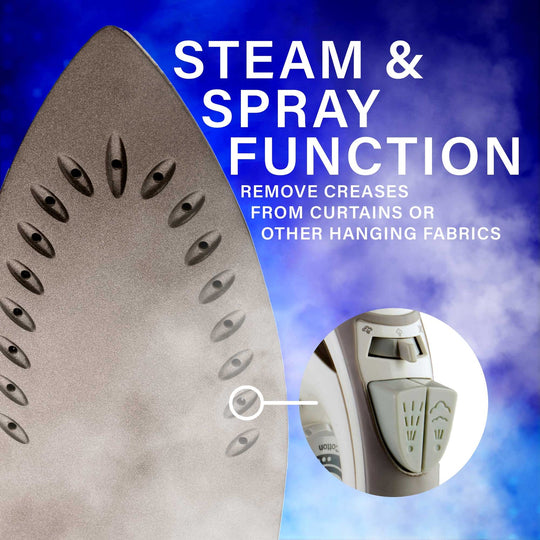 Brentwood 1,200W Nonstick Steam Iron with Retractable Cord - White - view 3