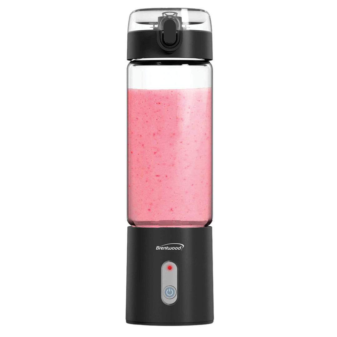 Brentwood 17 Oz. Portable USB Rechargeable Glass Blender - Black