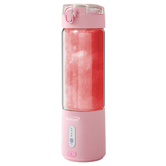 Brentwood 17 Oz. Portable USB Rechargeable Glass Blender - Pink - view 2