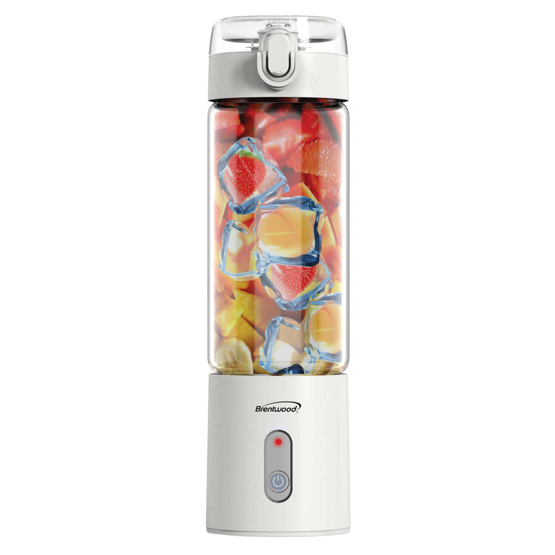 Brentwood 17 Oz. Portable USB Rechargeable Glass Blender - White