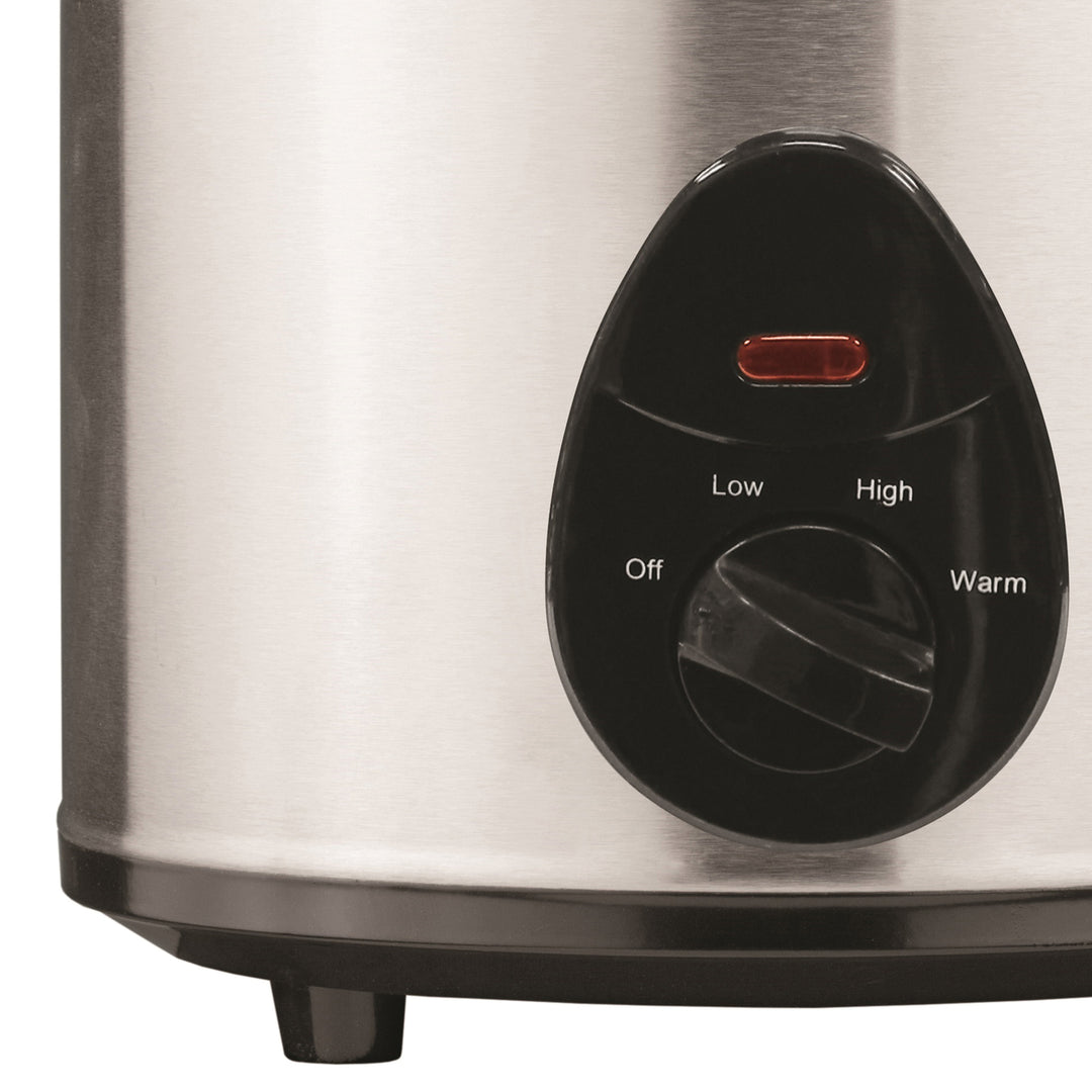 Brentwood 3 Qt. Slow Cooker with Ceramic Pot, Stainless Steel - view 3