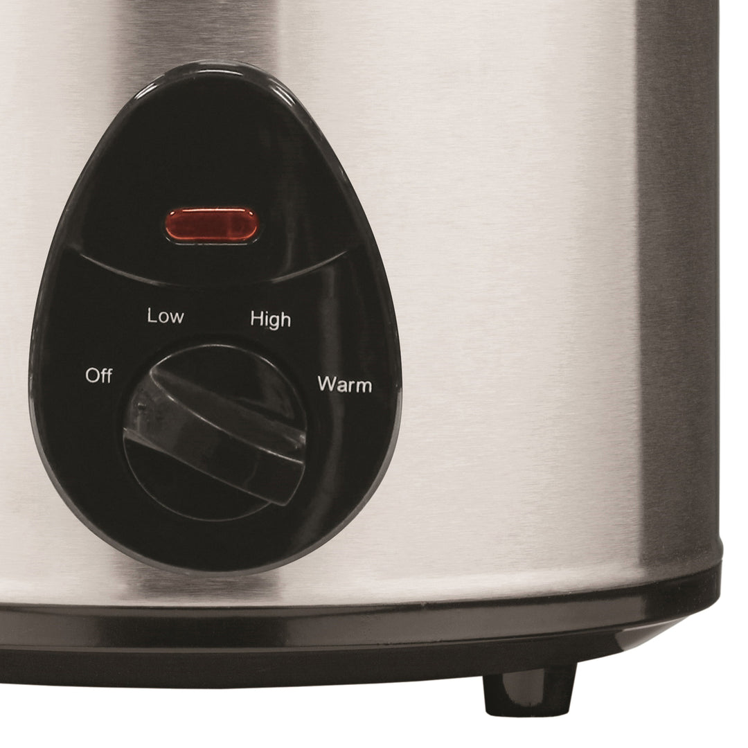 Brentwood 3 Qt. Slow Cooker with Ceramic Pot, Stainless Steel - view 4