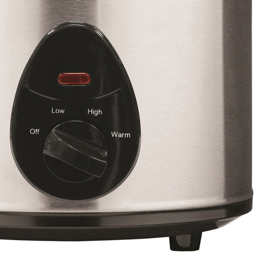 Brentwood 3 Qt. Slow Cooker with Ceramic Pot, Stainless Steel - view 4