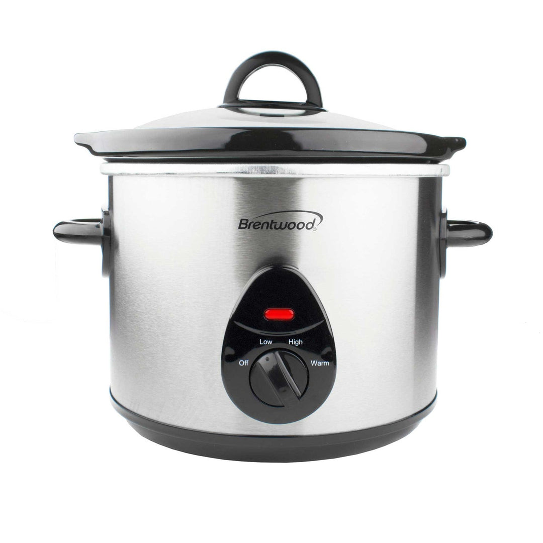 Brentwood 3 Qt. Slow Cooker with Ceramic Pot, Stainless Steel - view 5